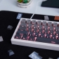 Gradient Grey 104+32 PBT Doubleshot Backlit Keycaps Set Cherry Profile Side Legends for MX Switches Mechanical Gaming Keyboard